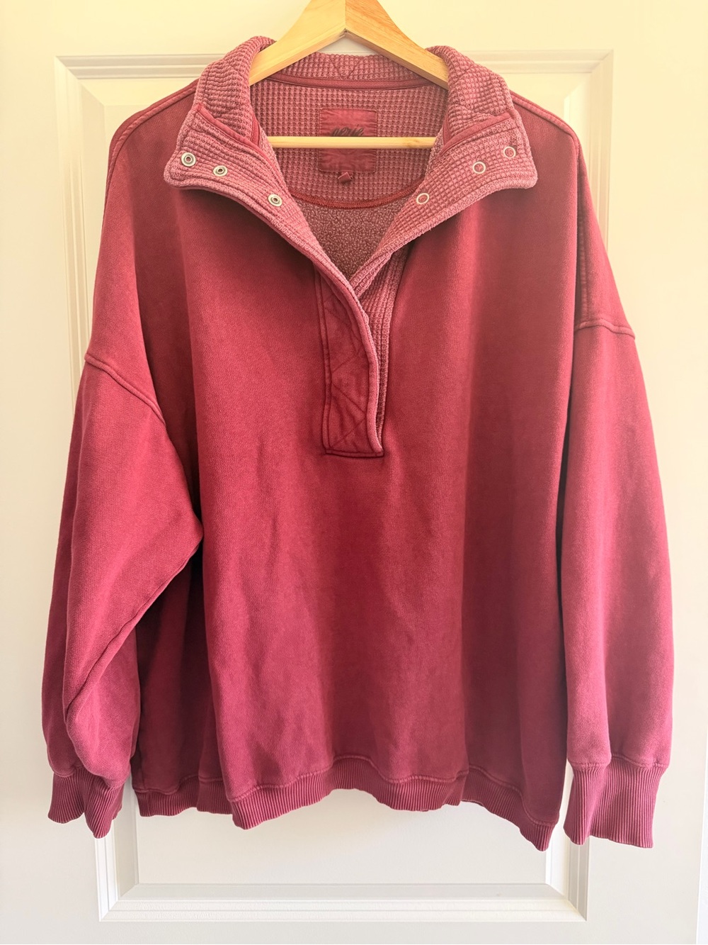 Aerie Oversized Snap-Front Sweatshirt Pullover